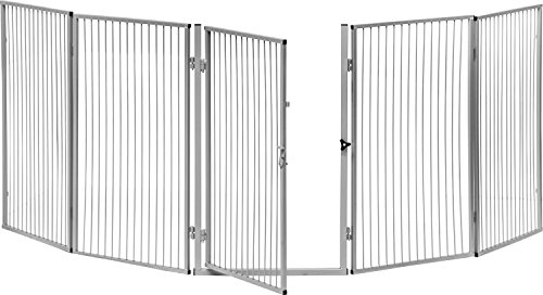 IB-Style - Fireplace safety barrier "Luam" | silver | lengh 225 cm - 5 parts à 45 cm |stair gate door gate children baby kids