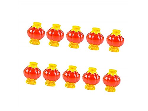 JwlqAy Draußen Drinnen Miniatur DIY Fee Garten Micro Landschaft Neujahr Segen Puppe Laterne Feuerwerkskörper für Neujahr (Rot)