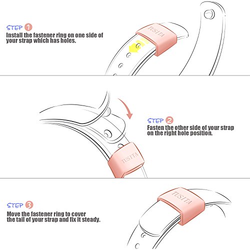 TUSITA® 9-PACK Silikon Fastener Ring für Samsung Gear Fit 2 / Garmin Vivofit 1 /Garmin Vivofit 2 Loop Keeper Locking Schließe - 5
