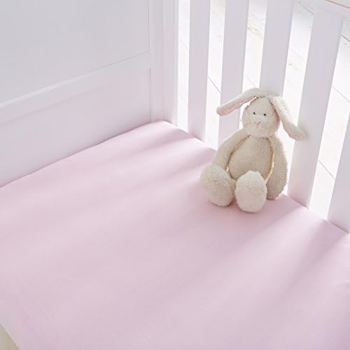 SilentnightSafe Nights Cot Size Fitted Sheets Set 100% Jersey Cotton Bedside Compatible Pack of Two Pink Easy Care Super Soft Cuddly for Baby with Storage Bag (70cm x140cm x 12cm)