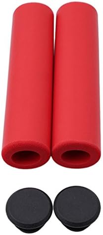 Chinget 1 Pair Bike Handle Grip Anti-Slip Bicycle Mountain Bike Handlebar Grip (Red)