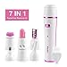 Produktbild Gesichtshaarentfernung Fehlerlose Frauen Haarentferner Kit 7 in 1-Nass-Trocken-Epilierer Augenbrauen-Rasierer Lady Shaver Nasenhaarschneider Nagellack Gesichtsreinigungsbürste Massagegerät Kopf