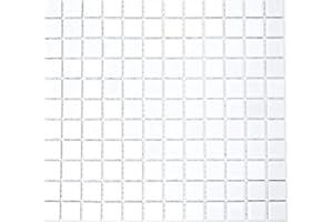 MOSANI MOS18-0102 Carreaux de mosaïque en céramique blanc brillant pour cuisine, mur, douche, piscine