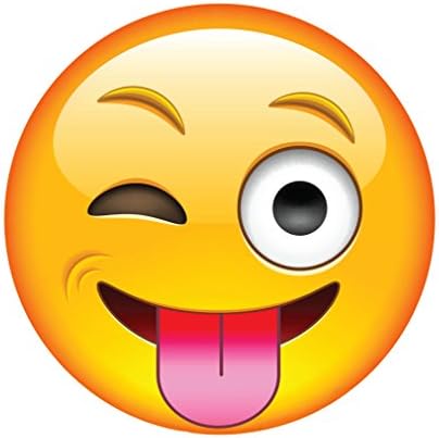 Emoji Pop Phone Socket Holder Grip Accessory Expanding Stand Mount Bracket for iPhone Mobile iPod iPad Samsung Galaxy Tablet Android Smartphone Prime for Girls for Boys White Black Rose Gold Marble Fun (Winking Eye Stick Out Tongue)