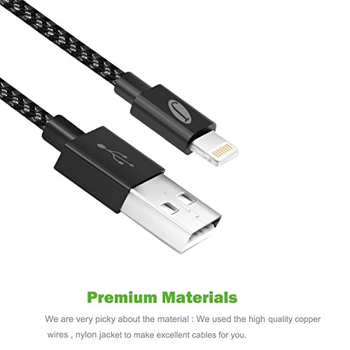  Pack DE 3  2m  C  ble iPhone Chargeur iPhone Lightning  Jecent Longue Cable en Nylon Tress   Robuste avec Connecteur en Aluminium pour iPhoneX 8 8Plu