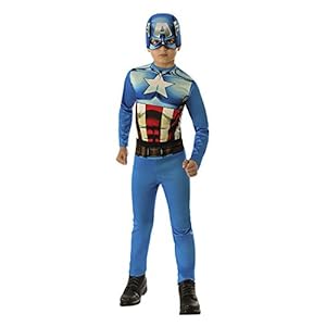 Rubies Capitan America Disfraz Multicolor, S (3-4 años) Rubie’s 610759-S