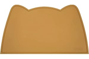 OHMO - Mata dla kotów, silikonowa mata do karmienia zwierząt domowych na podłogę, antypoślizgowa, wodoodporna, pod miskę na wodę, łatwa do czyszczenia podkładka dla zwierząt (miód, 40 x 25 cm)