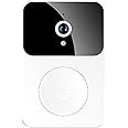 Singular-Point Smart Wireless Doorbell, Remote Video Doorbell, Home Intercom Hd Night Vision Anti-Theft Doorbell, Wifi Connection, Two-Way Talk, App Control, No-Disassembly Cycle Charging (White)