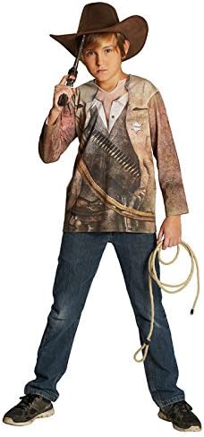 Cowboy Shirt Kids Costume Wild West brown beige 152