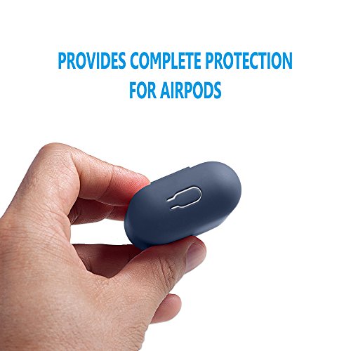 AirPods Case Protective  FRTMA Silicone Skin Case with Sport Strap for Apple AirPods  Midnight Blue