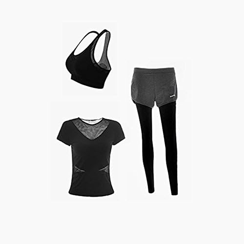 Professional Womens Fitness Dance Yoga Wear Set 3 Pieces Tops Bra Vest Skinny Printted Pants Quick-Drying Breathable Fashion , #3 , XL