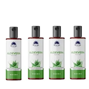 Druvan Cosmetic Alovera Oil Non Sticky Hair Oil For Stronger, Thicker & Glossier Hair(100ml, Pack Of 4)