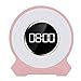Produktbild qiyanMulti Functional Fashion Kreatives Design Farbwechsel Led Musik Nachtlicht Schreibtischlampe Wecker Bluetooth Lautsprecher Tragbare Lautsprecher Rosa