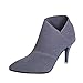 Produktbild Damenschuhe,DOLDOA Damen Biker Boots Stretchgewebe Pointed Toe Stiefel mit Kitten-Heel (EU: 38, Grau)