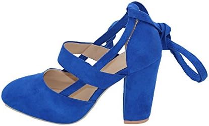 Newday Heaven Lace up Ankle Tie Wrap Strappy Sandals Block Heel High Heel Shoes UK 5-8.5