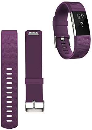 Yincol Smart Fitbit Charge 2 Replacement Bracelet Wrist Strap + Screen Protective Film Sets for Xiaomi Mi Band 2 Smartband Fitness Activity Tracker (06 Plum, Small(5.5"-6.7"))