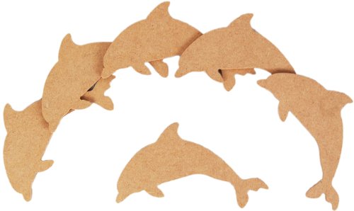 Country Love Crafts Bastelvorlage aus Holz, flach, Delfinform, Hellbraun