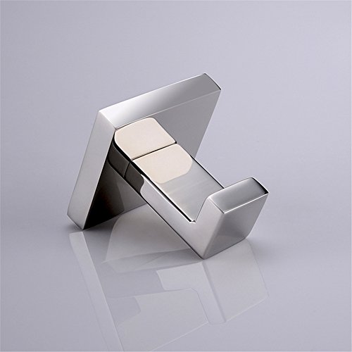 Aothpher 304 Edelstahl verchromt Handtuchhaken, Modern Chrom Handtuch Robe Luxus Quadrat Badezimmer Zubehör … - 5