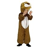 Smiffys Kinder Unisex Löwen Kostüm, Jumpsuit mit Kapuze, Größe: M (7 - 9 Jahre), 30012