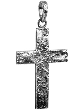 Silber schwarz oxidierter Kreuz Anhänger für Ketten, von Kuzzoi aus massivem 925er Sterling Silber für Halsketten...