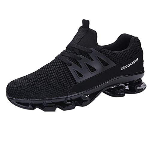 Preisvergleich Produktbild Mode Schuhe Herren, Daily Fitnessschuhe Laufschuhe Atmungsaktiv Turnschuhe Schnürer Sportschuhe Sneaker Mode Beathable Mesh Lace-up Freizeitschuhe (EU:45 / CN:46, Schwarz B)