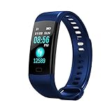 LWPCP Gesundheit Tracker, Bluetooth Uhr herzfrequenz blutdruck sauerstoff erkennung stoppuhr Sport Meter Schritt Farbe Bildschirm licht Sensor Bildschirm smart Armband,Darkblue