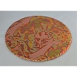 Servierplatte / Dekorierteller, vergoldet mit oxidiertem Blattmessing