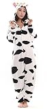 iKneu Kuh Onesie Jumpsuits Kostuem Pyjama Oberall Hausanzug Kigurum Schlafanzug M -
