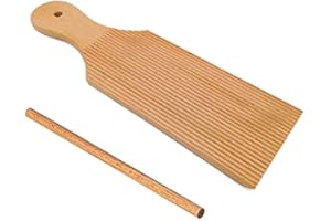 Lrtzizy Noodles Wooden Butter Table and Popsicles Make Homemade Pasta and Non-Stick Butter Pasta Board Gnocchi Roller