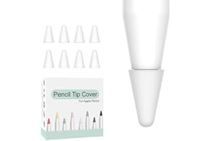 SHANBYE Apple Pencil Spitzen,8er-Pack Kappe für Apple Pencil 1.und 2. Generation Silikon Schreibfedern Schutzhülle Kompatibel mit 1. und 2. Generation Rutschfeste iPencil Tips für iPad Pro Weiß