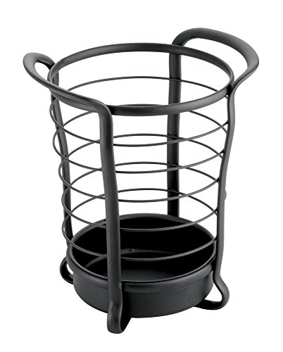 mDesign Utensilienhalter Küche – ideal auch als Besteckkorb oder Tisch Besteckhalter – aus Stahl mit mattschwarzem Finish - 2