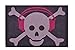 Lorena Canals Wool Rug Big Skull Headphones (Fuchsia)