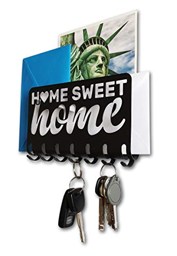 M-KeyCases Pannello Appendi Chiavi da Parete Welcome Hoome Ganci Acciaio Appendiabiti Design Moderno Accessori per Casa Moderne Chiave Metallo Regalo Veranda