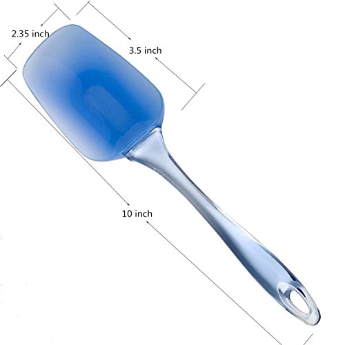 Itian 3 Stück Silikon Spatel, Haltbar, Weich und Hitzebeständig, Küche Gadget und Backwerkzeuge (Blau) - 3
