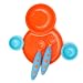 Boon Groovy + ModWare Plate and Bowl Set with Utensils (Orange/Blue)