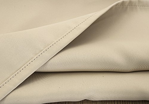 KEYNIS Gardinen Blickdicht Verdunklungsgardine mit Ösen, Thermogardine Verdunklungsvorhang für Schlafzimmer 2er set (140x245cm, Beige) - 6