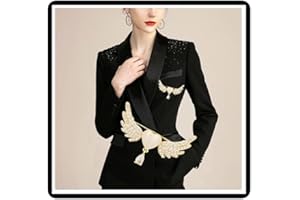 DISHOWME Broche de alas de ángel de cristal, collar de ramillete de piedras preciosas de corazón, pin de pecho, pin vintage con diamantes de imitación para abrigos, faldas, accesorios para mujeres y niñas