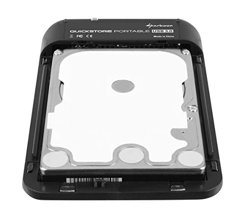 Sharkoon Quickstore Portable USB 3.0 Gehäuse für 2,5 Zoll (6,4cm) SATA Festplatte inkl. Backup Funktion hochglanzsilber - 2