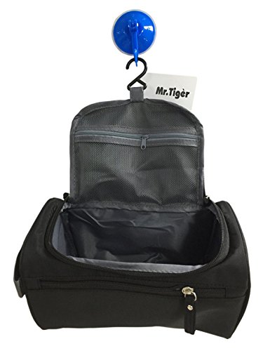 Preisvergleich Produktbild Mr.Tigèr Geräumiger Premium Kulturbeutel zum Mit Häken - Schwärz