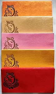 Peeplvalue Premium Golden Ganpati design 100 Pcs Designer Money gift Envelope, Shagun Lifafa -Multicolor