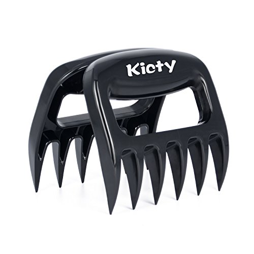 Kicty® Fleisch Gabel Greifer mit Pinsel Pork Abzieher für Fleisch Handler Schnitzen – Pulled Pork Werkzeug für Schweinefleisch Butts, Schweinefleisch Schultern für BBQ, Picknik 2 Stücke – Der Klassiker für die professionelle Küche - 2