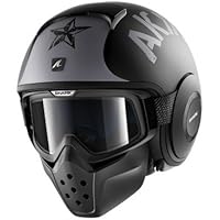 Shark - Casco de moto Drak Soyouz, color negro/plata, talla M