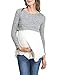 Produktbild Swallowuk Damen Stillshirt Umstandsmode Schwanger T-Shirt Lange Ärmel Stillen Umstandstop Patchwork Mutterschaft Umstandsshirt Umstandsnachthemd Maternity Rundhals Stilltop Langarmshirt (XXL, Grau)