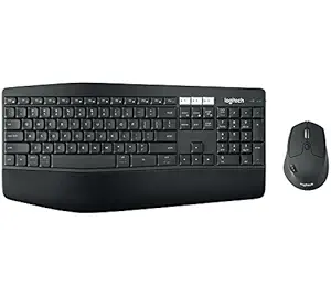 Logitech MK850 Multi-Device Wireless Keyboard and Mouse Combo, 2.4GHz Wireless & Bluetooth, Curved Keyframe , 12 Programmable Keys, 3-Year Battery Life, PC/Mac