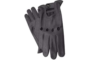 BUSINESS SQUARE BS Gants de Conduite en Cuir Sans Doublure et Respirant Pour Homme Style Vintage Rétro En Cuir Souple à Corde Classique à Trou Articulation Idéal Pour Moto Voiture Vélo (Noir M)