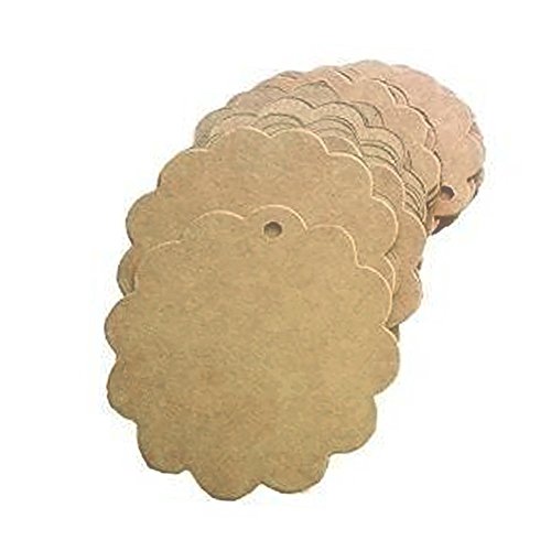 Hosaire 100 Etikett Runde Form Kraftpapier Tags Selbstgestalten Anhänger Etiketten DIY Deko Hochzeit Party Etikett Preisschild Schilder Geschenk Anhänger Kofferanhänger Label,6 cm