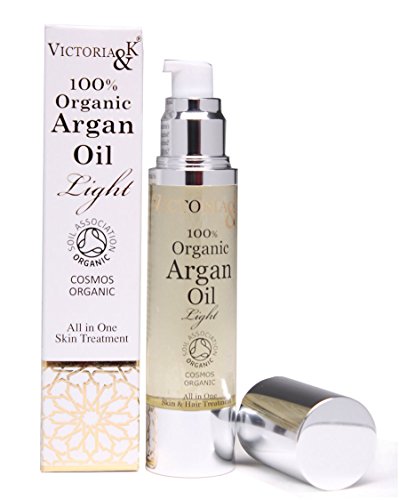 Victoria & K | Best Pure Organic Argan Oil | For Dry Hair, Skin, Face, Nails, Scalp & Beard | Anti-Ageing | Vegan & Cruelty Free | Soil Association Certified