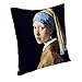 Produktbild YANAN Johannes Vermeer Mädchen mit Perlen-Ohrringen, Ölleinen, Seide, ideale Textilien, Fallkissenbezüge, 45 x 45 cm