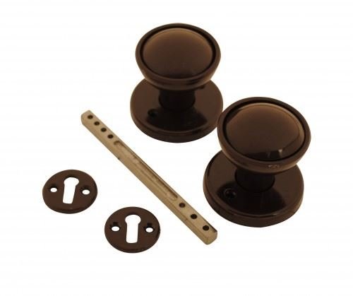 Preisvergleich Produktbild dzinatm Rand / Türknauf-Set braun 1 Stück