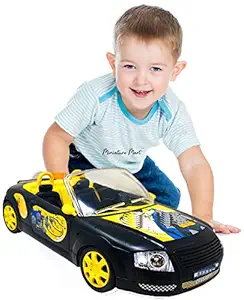 Miniature Mart Open Top Big Size Push and Go Toy Car for Kids Friction Powered Wheels | Good As Gift | Jumbo Size Toy Car | Toys for Toddlers | Suitable for 2,3,4,5,6 Year Boys & Girls (Black)